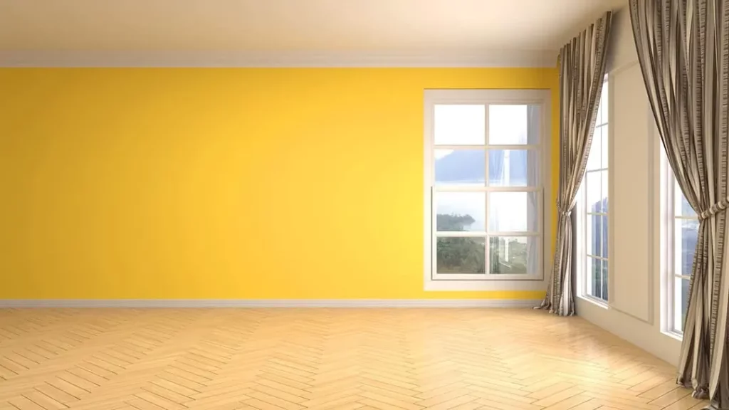 Warna Plafon Putih dan Dinding Kuning