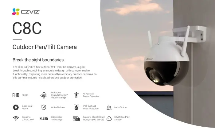 IP Cam CCTV Wifi Ezviz C8C 1080p Outdoor Camera 360°