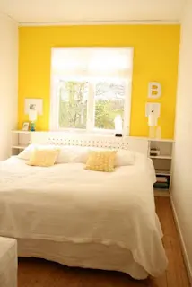 cat kamar tidur Warna Kuning dan Putih