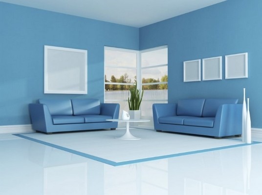 warna plafon gypsum Biru, Biru Muda, dan Putih