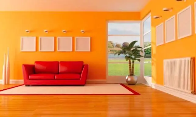 warna cat agar ruangan terlihat terang mewah Warna Jingga